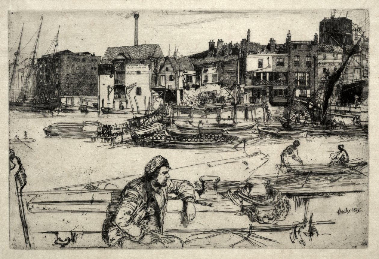 Black Lion Wharf av James McNeill Whistler