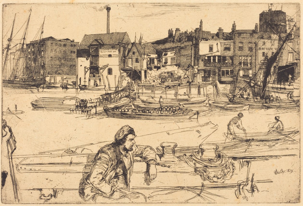 Black Lion Wharf av James McNeill Whistler