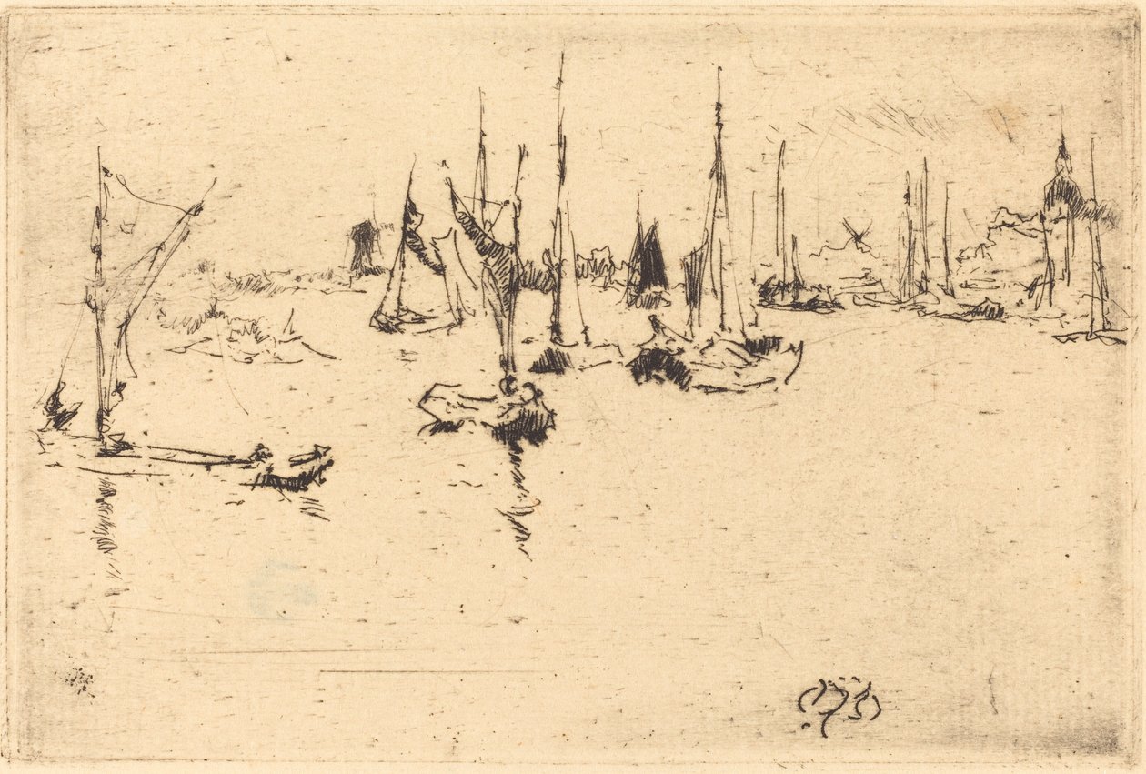 Båter, Dordrecht av James Abbott McNeill Whistler