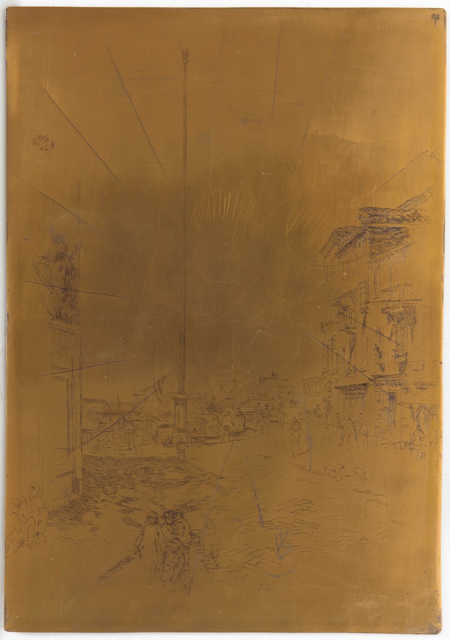 Kansellert trykkplate for <em>Den lille masten</em> av James Abbott McNeill Whistler