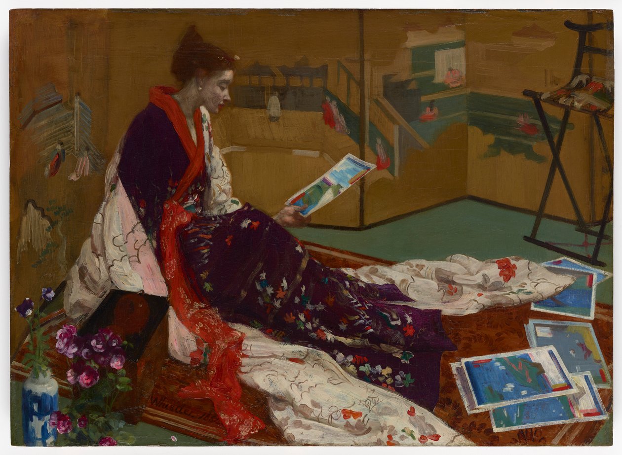 Caprice i lilla og gull: The Golden Screen av James Abbott McNeill Whistler
