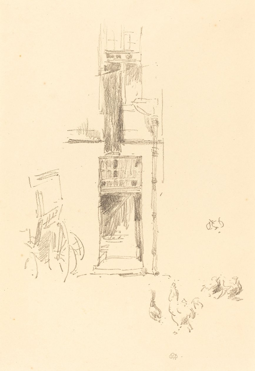Haner og høner, Hôtel Colbert av James Abbott McNeill Whistler