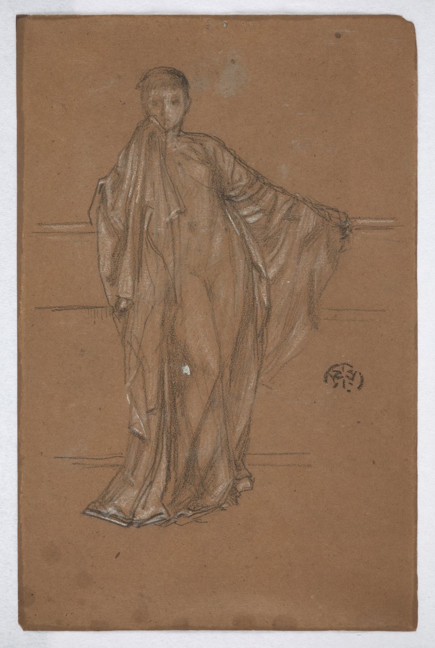 Drapert figur ved et rekkverk av James Abbott McNeill Whistler