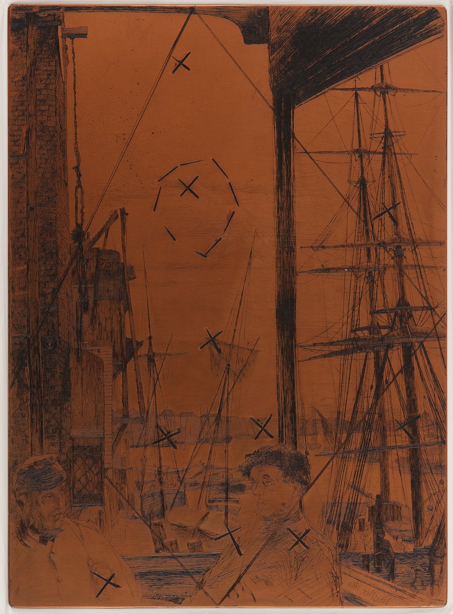 Etseplate: Rotherhithe av James Abbott McNeill Whistler