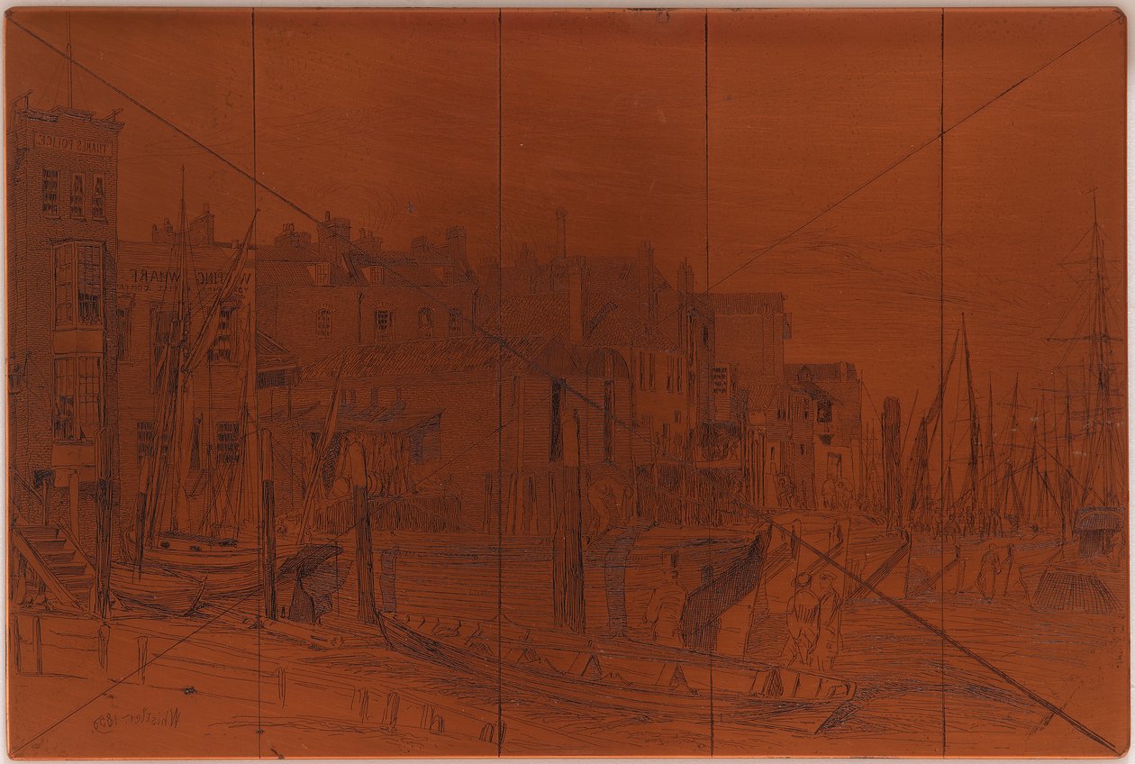 Etseplate: Thames Police av James Abbott McNeill Whistler