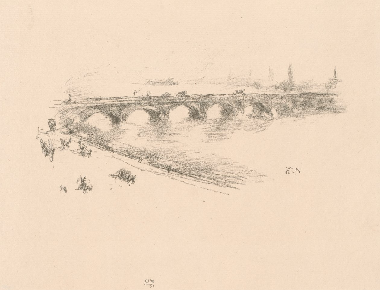 Kveld, Little Waterloo Bridge av James Abbott McNeill Whistler