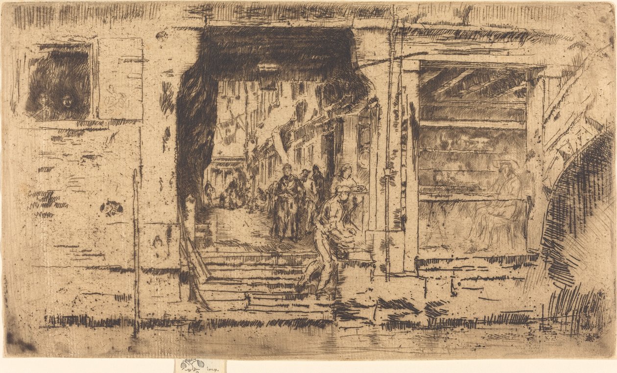 Fiskebutikk, Venezia av James Abbott McNeill Whistler