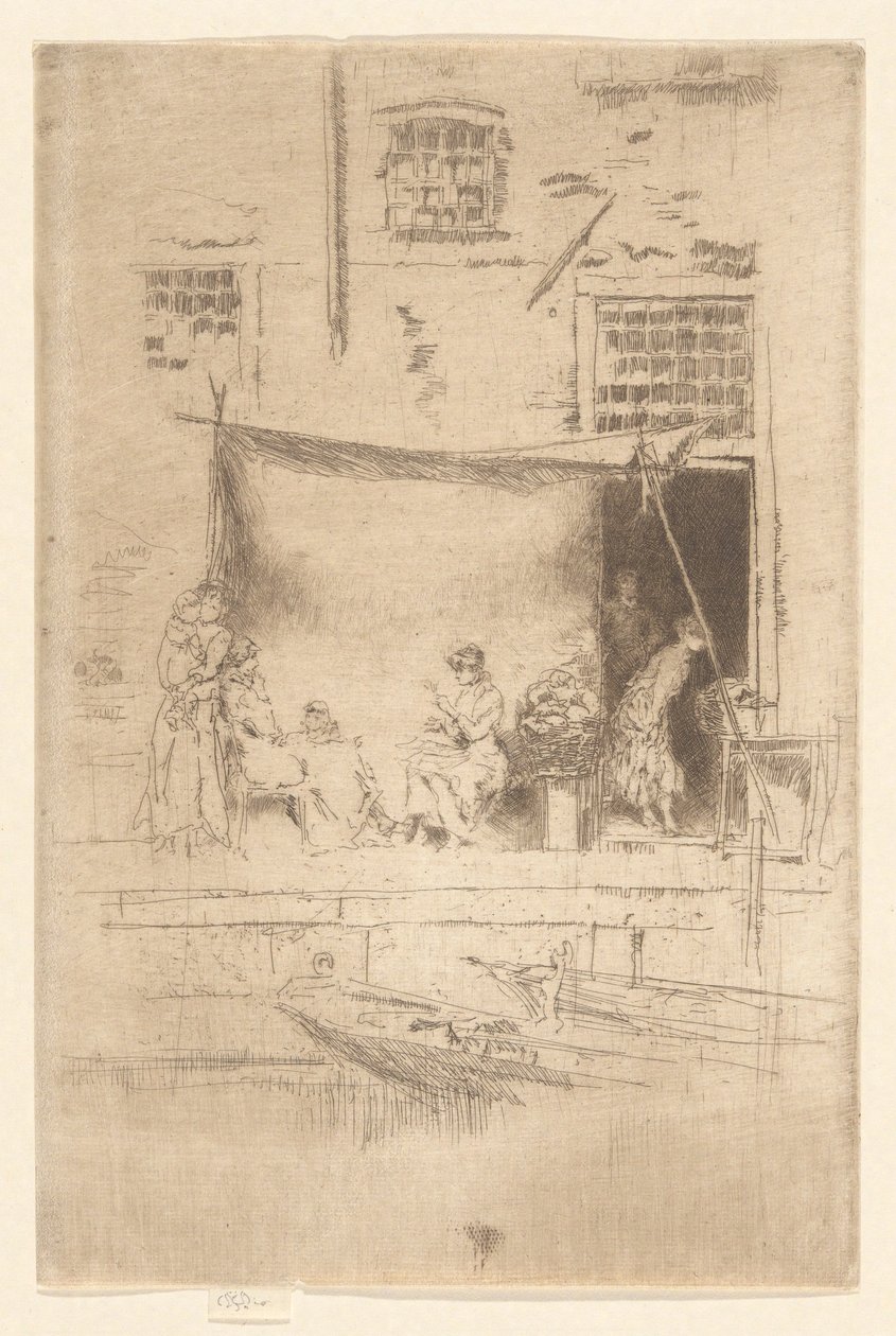 Fruktstall, fra det andre Venezia-settet (et sett med tjueseks etsninger) av James Abbott McNeill Whistler
