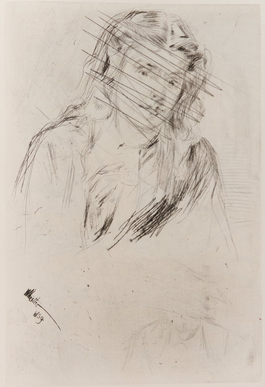 Fumettes bøyde hode av James Abbott McNeill Whistler