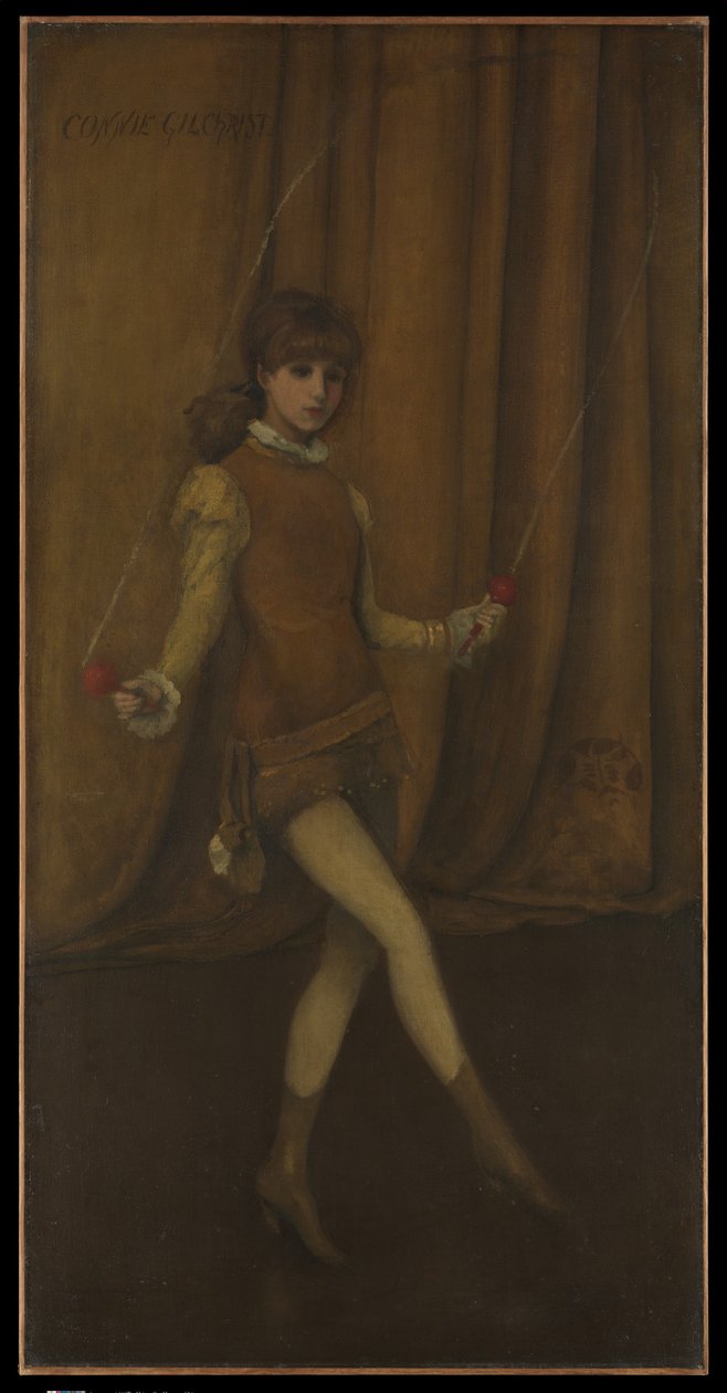 Harmoni i gult og gull: Den gylne jenta - Connie Gilchrist av James McNeill Whistler