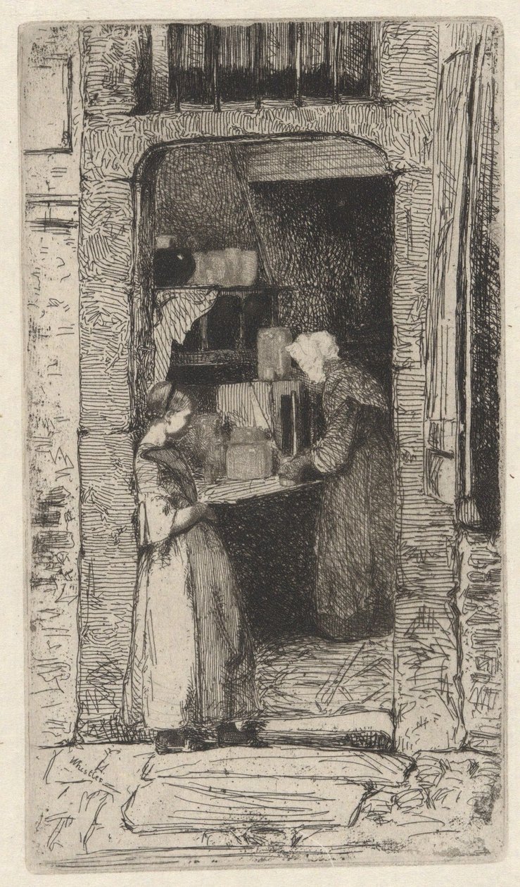 Sennepselgersken, fra den franske serien (Tolv etsninger etter naturen) av James McNeill Whistler