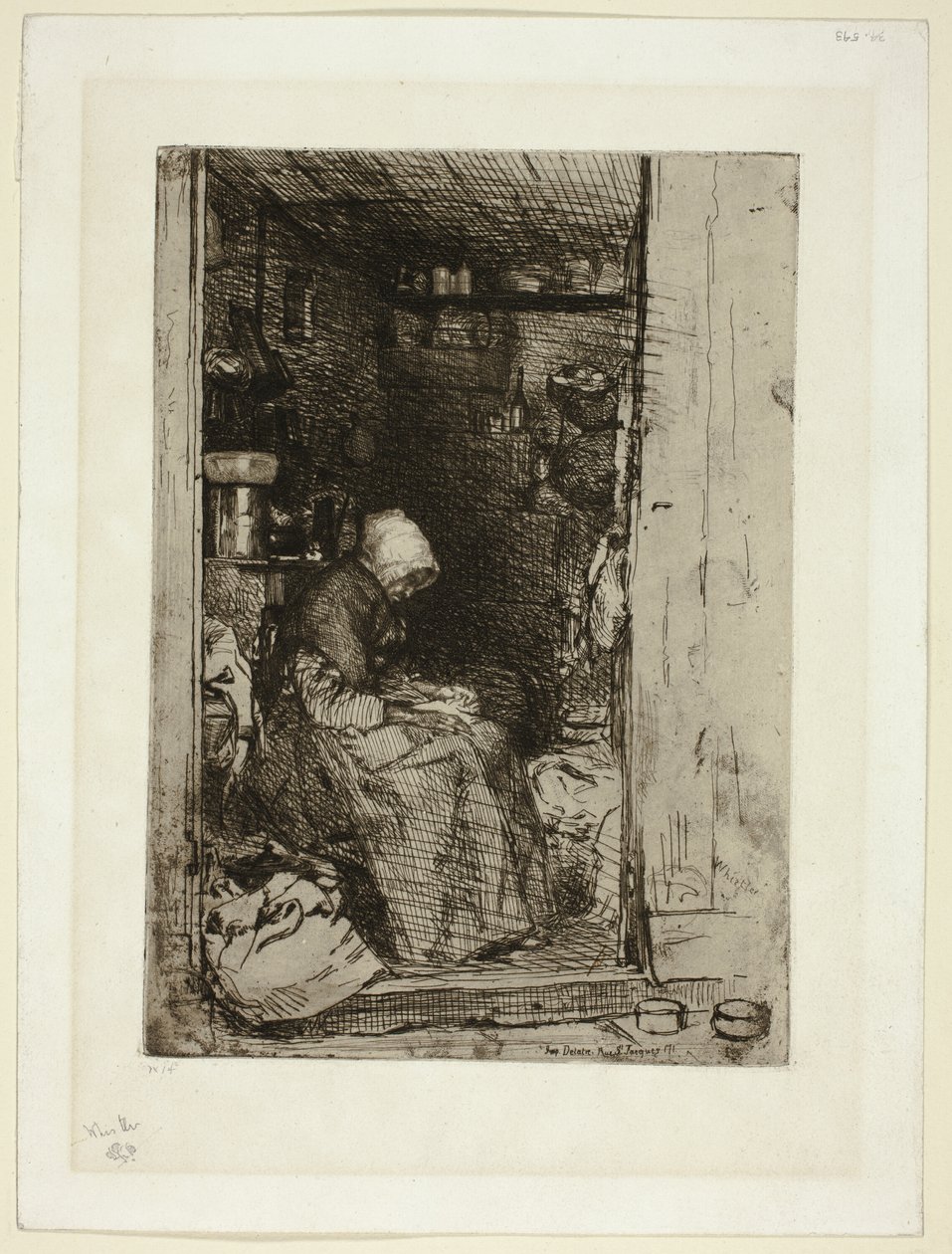 La Vieille aux Loques (Den gamle kvinnen med filler) av James Abbott McNeill Whistler