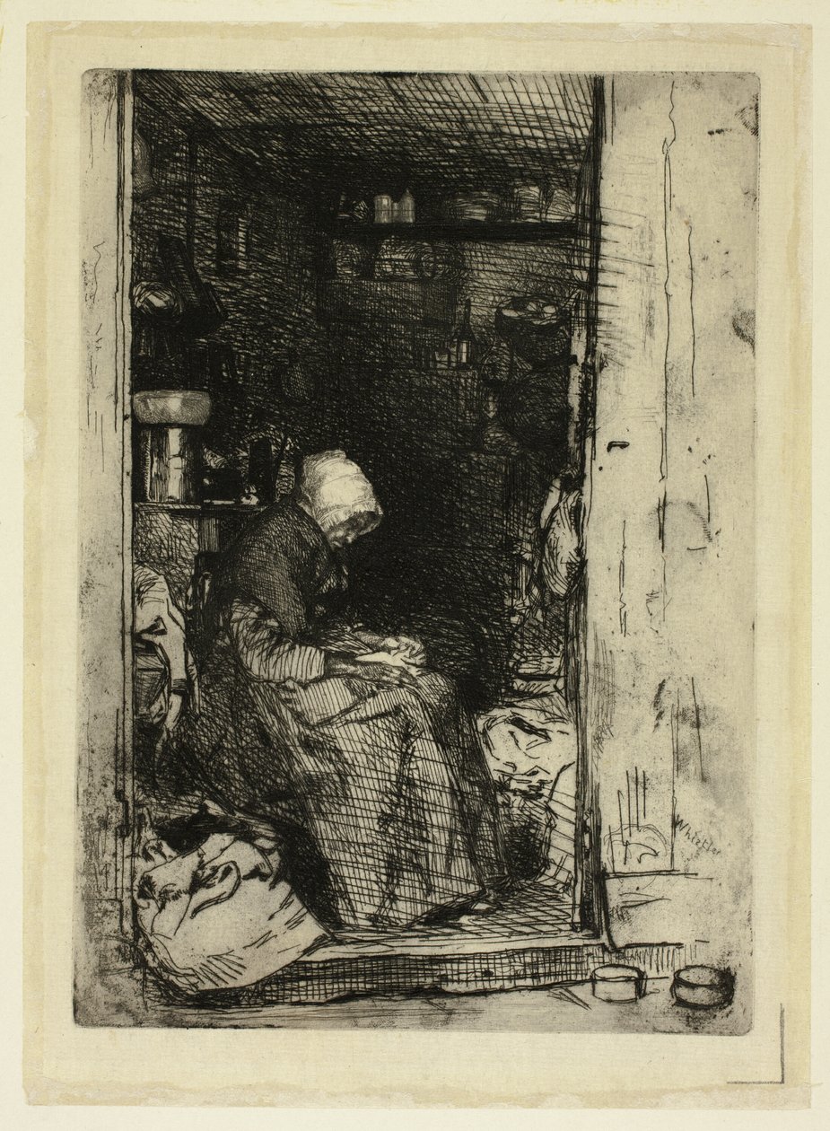 La Vieille aux Loques (Den gamle kvinnen med filler) av James Abbott McNeill Whistler