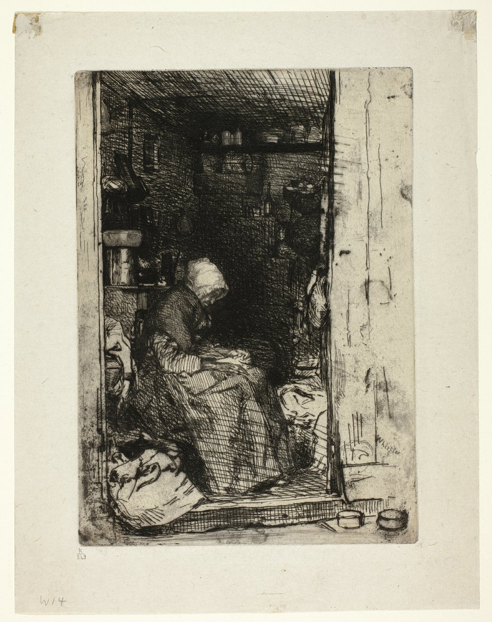 La Vieille aux Loques (Den gamle kvinnen med filler) av James Abbott McNeill Whistler