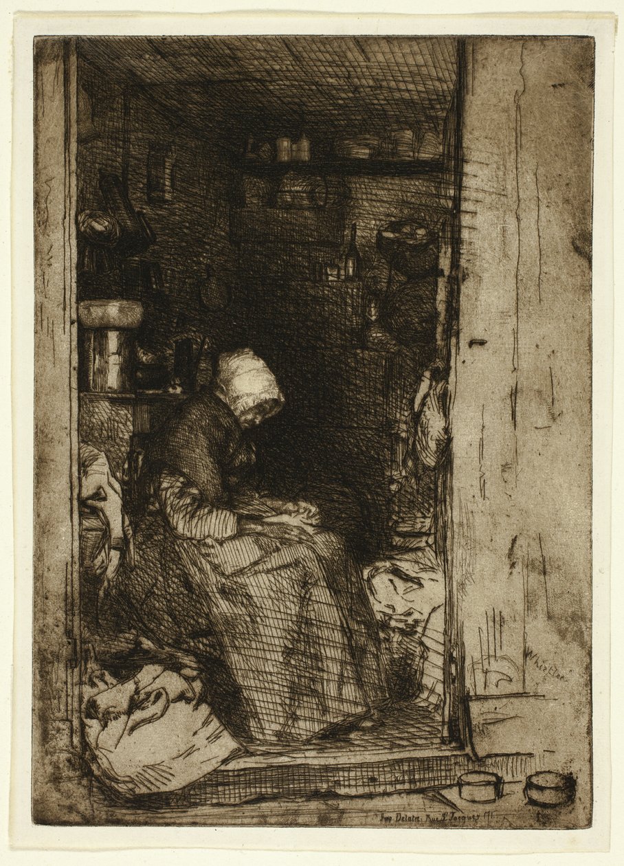 La Vieille aux Loques (Den gamle kvinnen med filler) av James Abbott McNeill Whistler