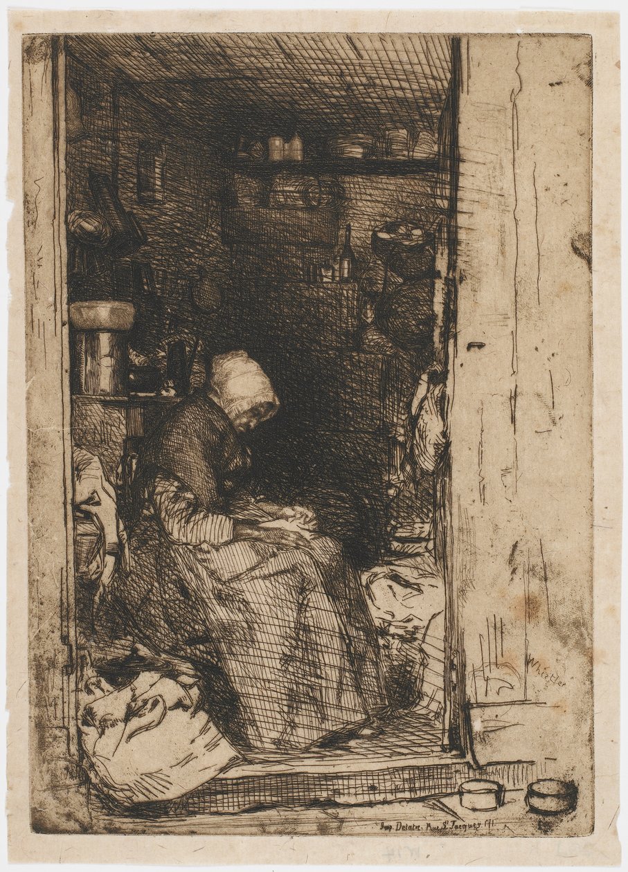 Den gamle kvinnen med filler av James Abbott McNeill Whistler