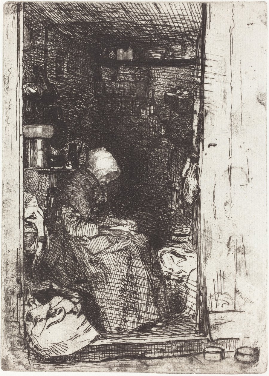 Den gamle kvinnen med filler av James Abbott McNeill Whistler