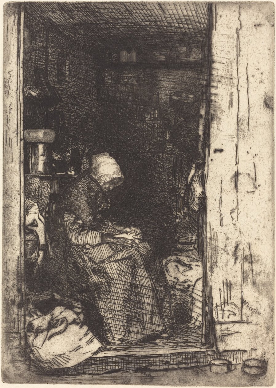 Den gamle kvinnen med filler av James Abbott McNeill Whistler