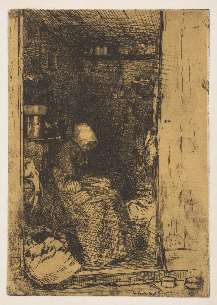 Den gamle kvinnen med fillene av James McNeill Whistler