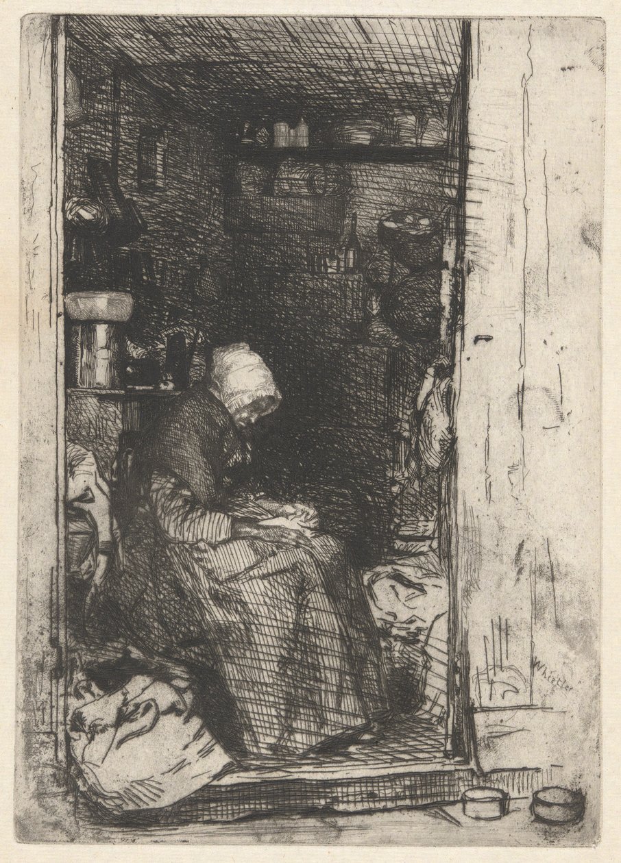 La Vielle aux Loques, fra det franske settet (Douze Eaux-Fortes d av James Abbott McNeill Whistler