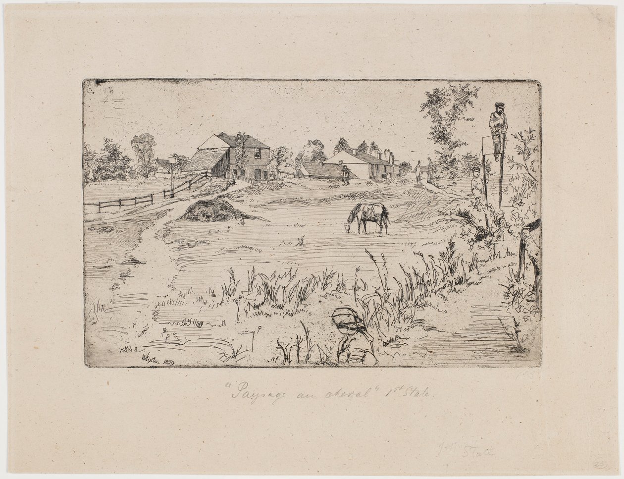 Landskap med hester av James Abbott McNeill Whistler