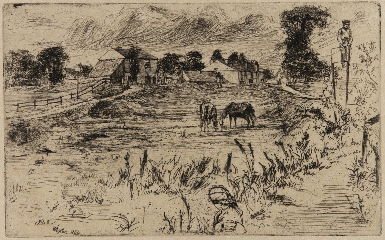Landskap med hester av James Abbott McNeill Whistler