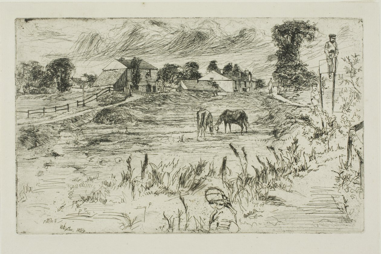 Landskap med hester av James Abbott McNeill Whistler
