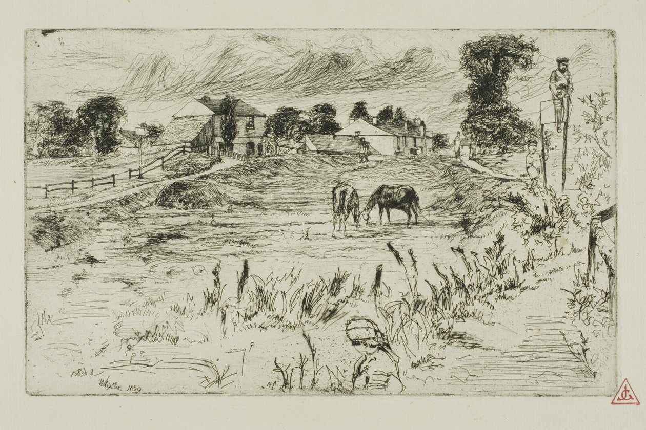 Landskap med hester av James Abbott McNeill Whistler