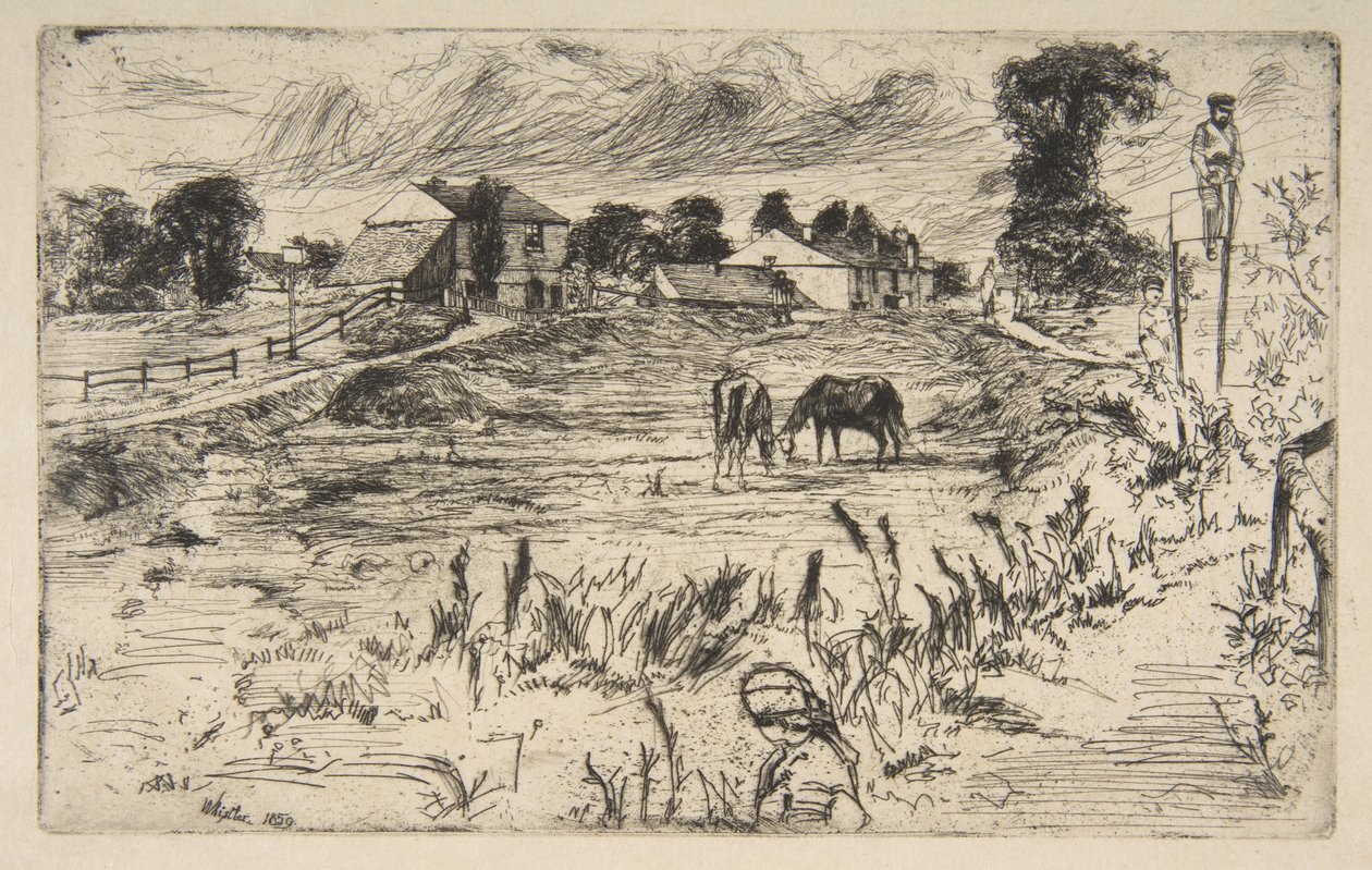 Landskap med hesten (Landskap med hester) av James McNeill Whistler