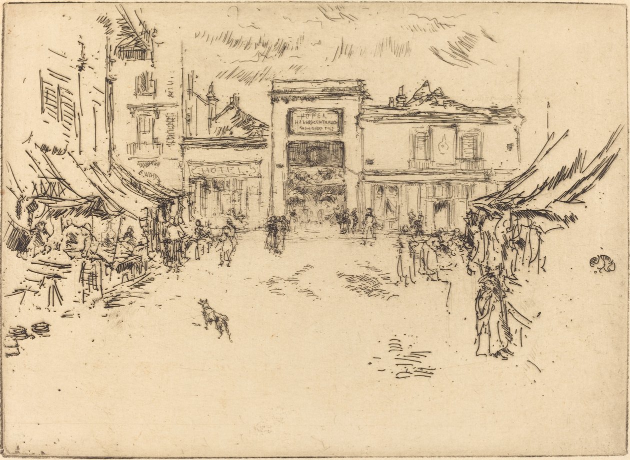 Lille markedsplass, turer av James Abbott McNeill Whistler