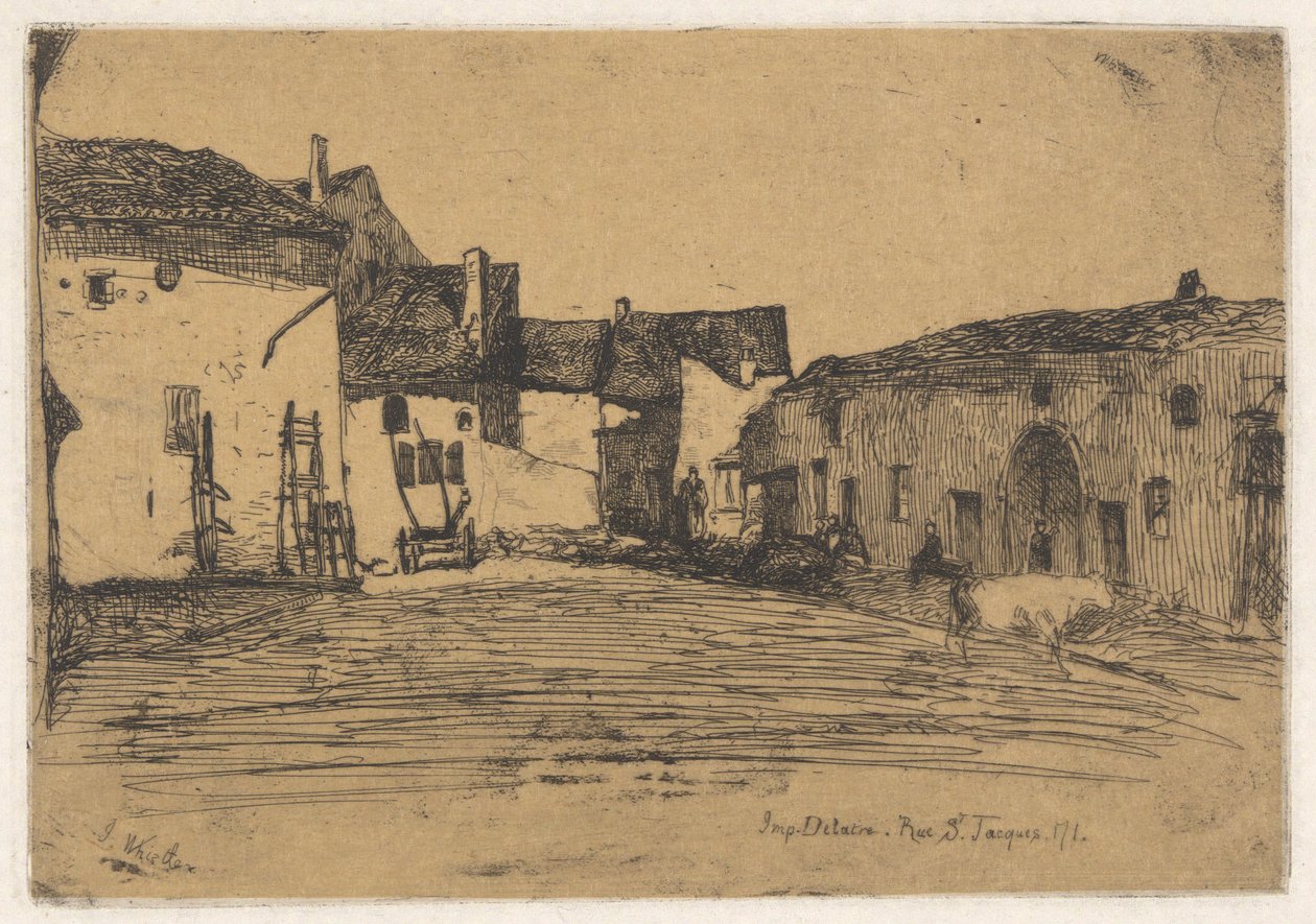 Liverdun, fra det franske settet (Douze Eaux-Fortes d av James Abbott McNeill Whistler