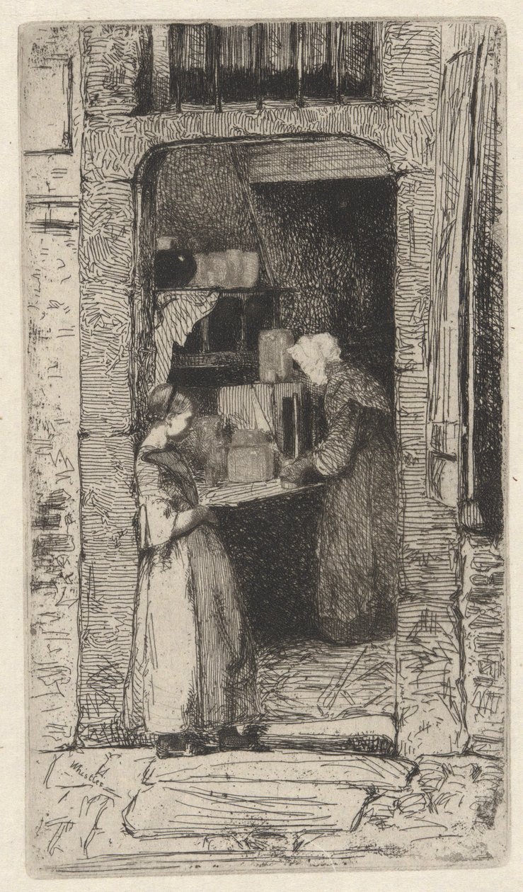 Mustard Woman, en av tolv etsninger fra naturen av James Abbott McNeill Whistler