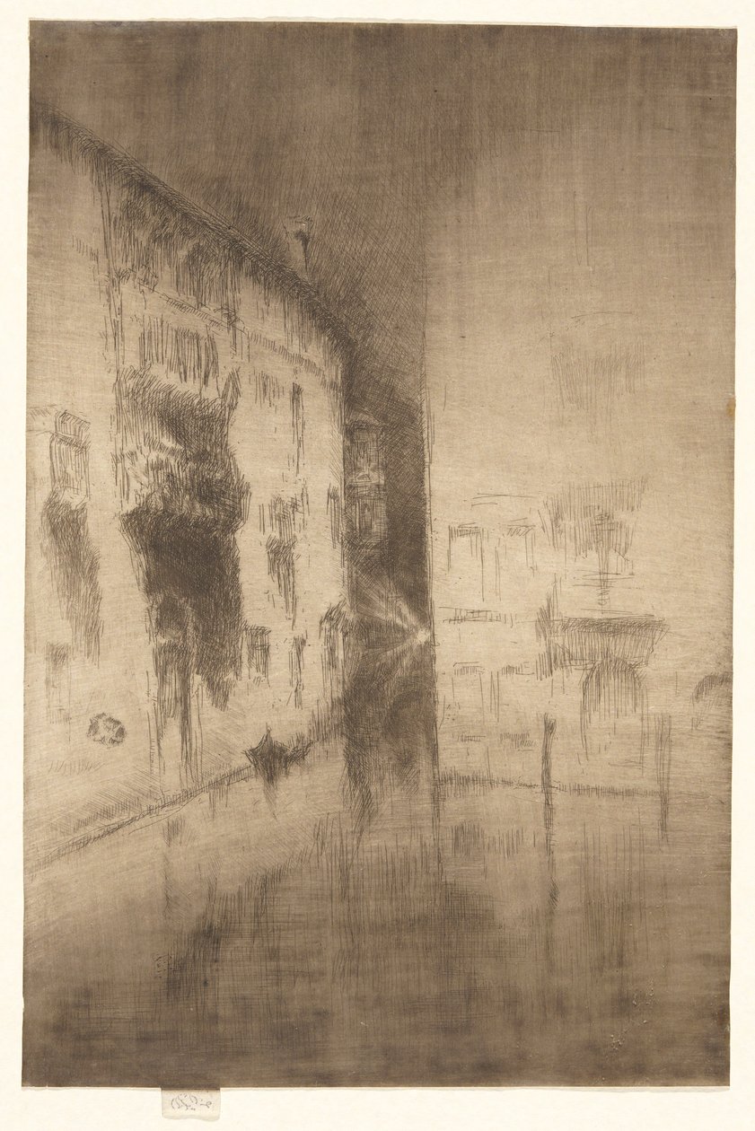 Nocturne: Palaces, fra det andre Venezia-settet (et sett med tjueseks etsninger) av James Abbott McNeill Whistler