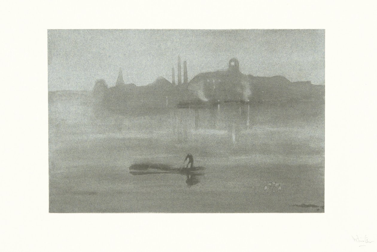 Nocturne: The River at Battersea av James Abbott McNeill Whistler