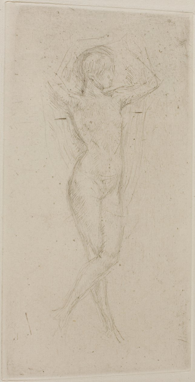 Naken jente med armene hevet av James Abbott McNeill Whistler
