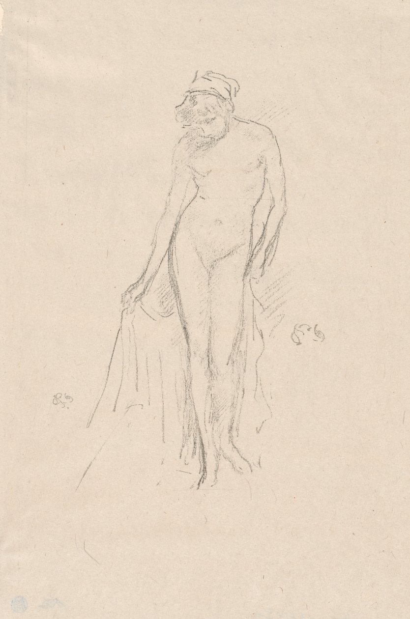 Nakenmodell, stående av James Abbott McNeill Whistler