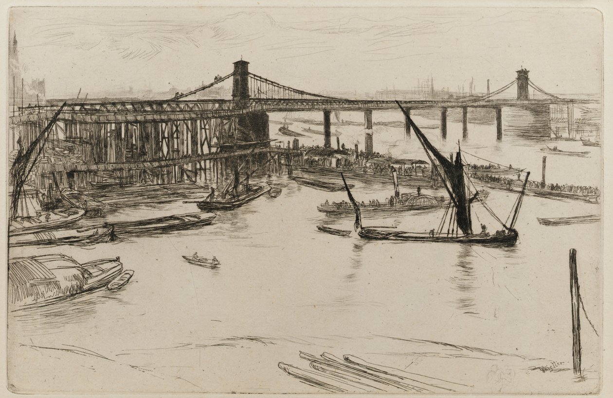 Old Hungerford Bridge av James Abbott McNeill Whistler