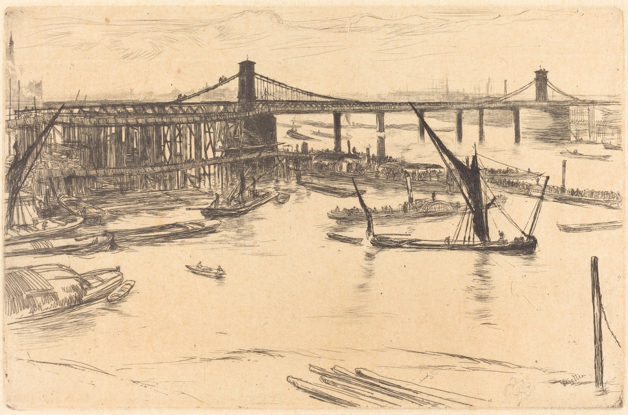 Old Hungerford Bridge av James Abbott McNeill Whistler