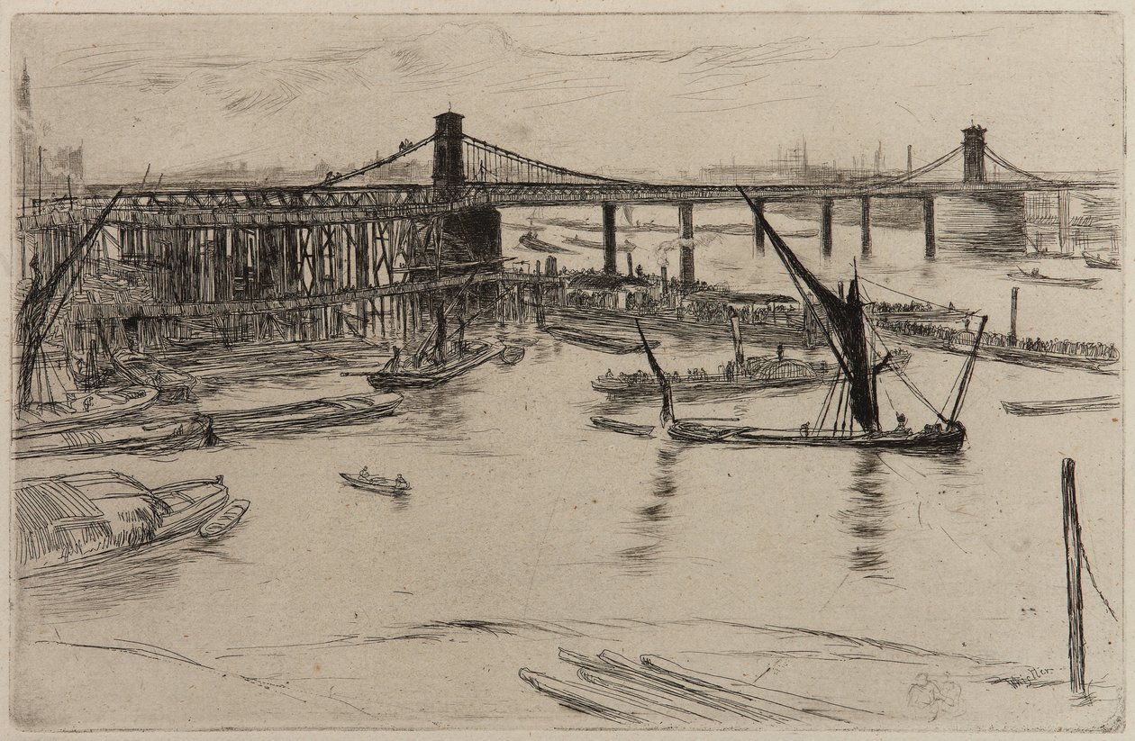 Old Hungerford Bridge av James Abbott McNeill Whistler