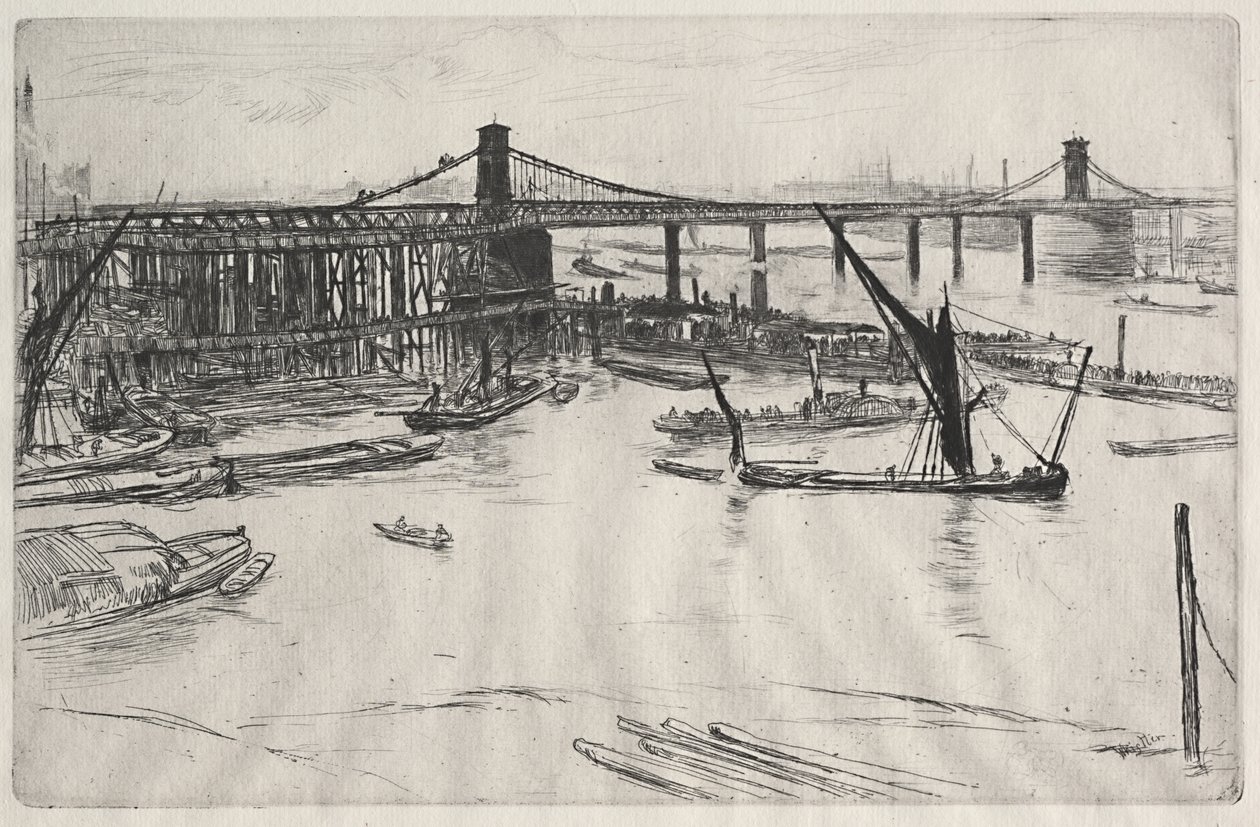 Old Hungerford Bridge av James McNeill Whistler