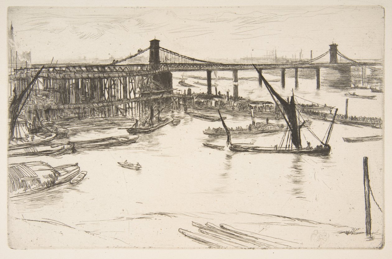 Gamle Hungerford Bridge av James McNeill Whistler