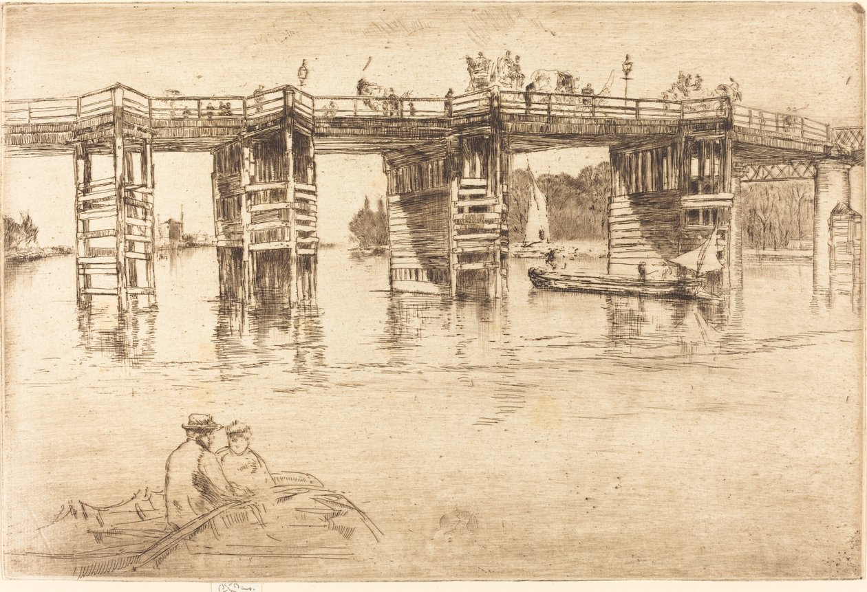 Gamle Putney Bridge av James Abbott McNeill Whistler