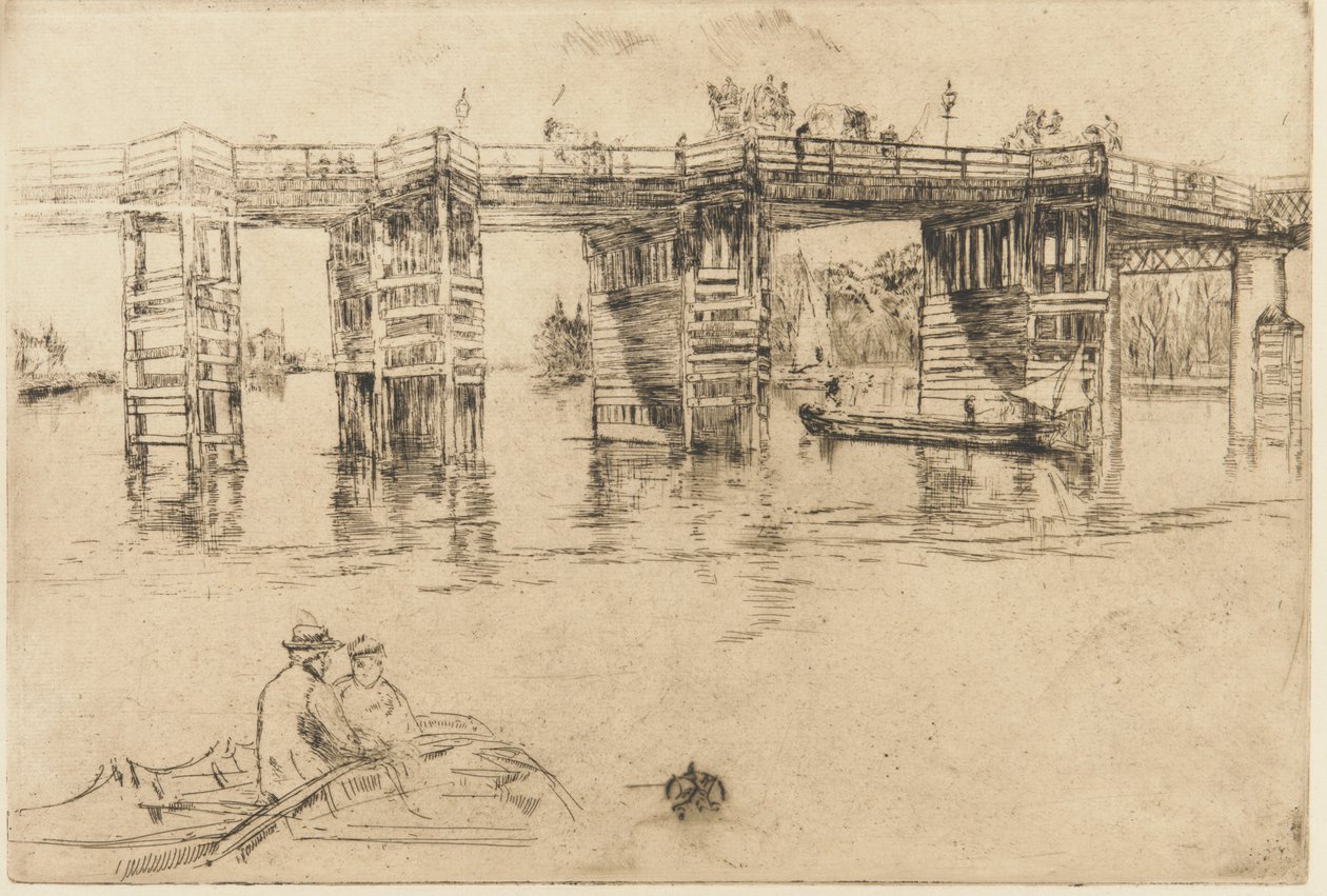Gamle Putney Bridge av James Abbott McNeill Whistler