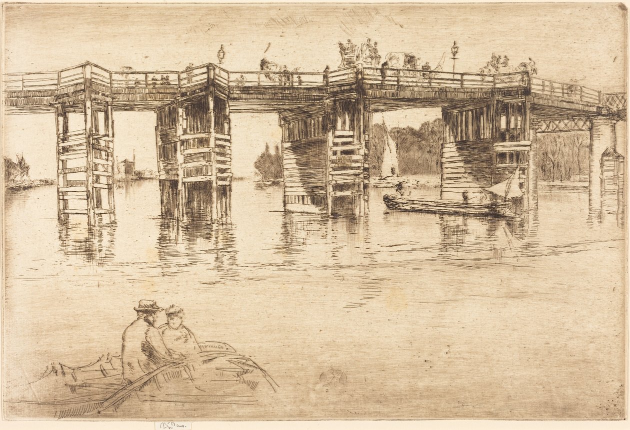 Gamle Putney Bridge av James McNeill Whistler