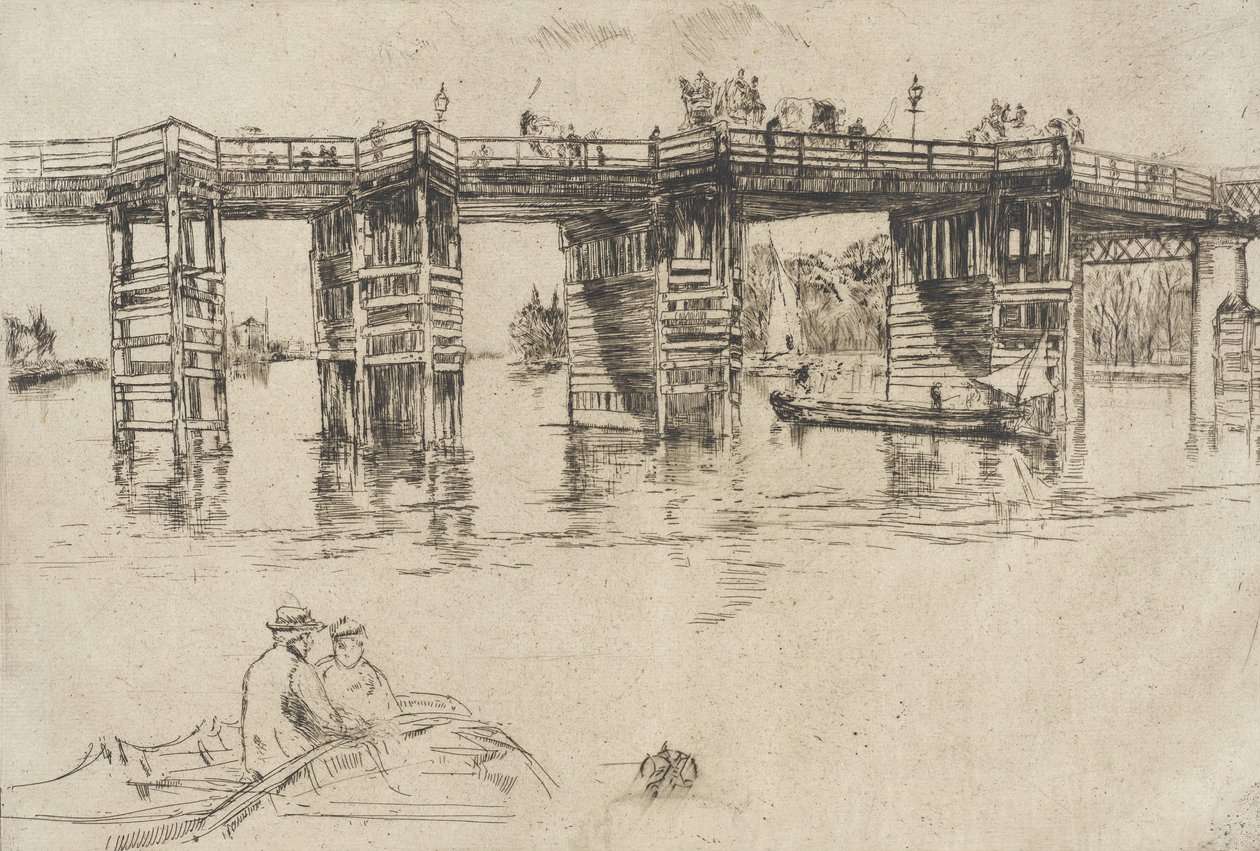 Gamle Putney Bridge av James McNeill Whistler