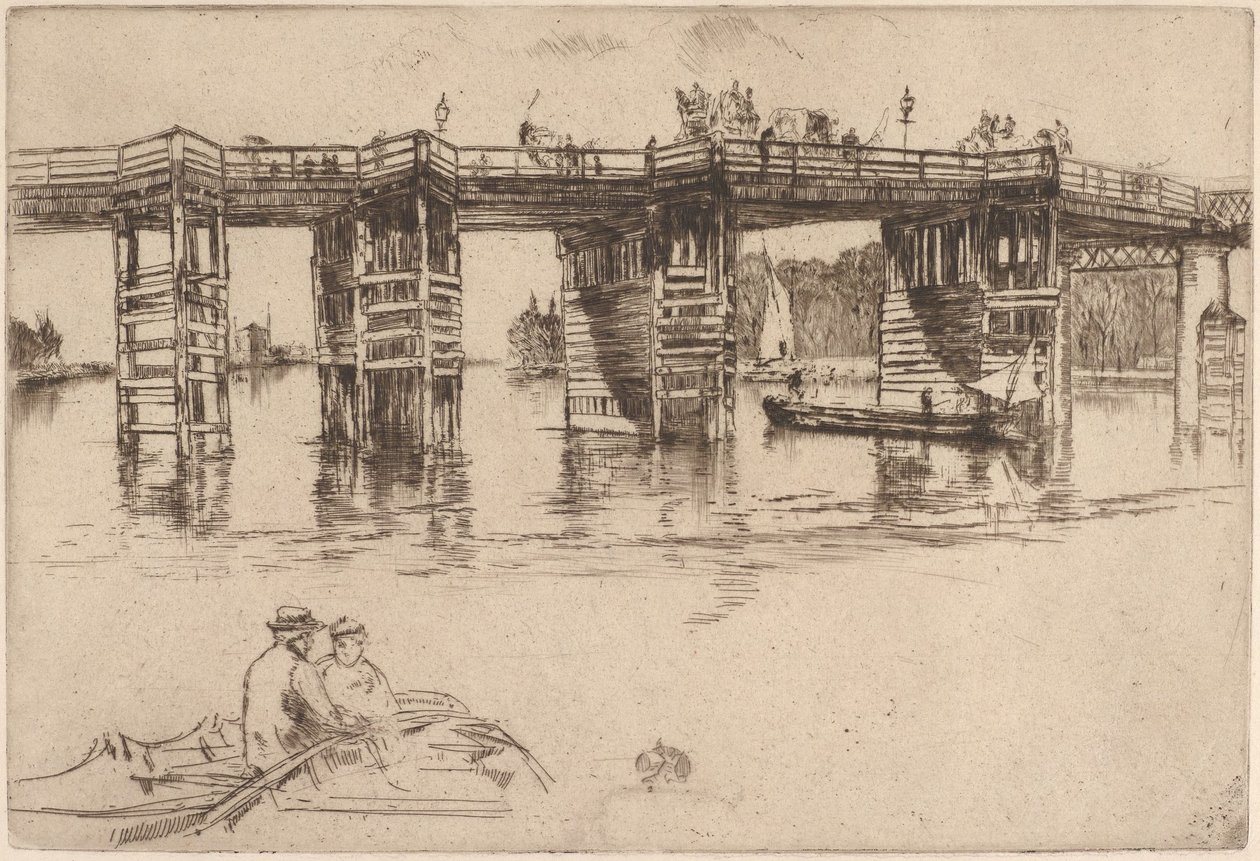 Gamle Putney Bridge av James McNeill Whistler