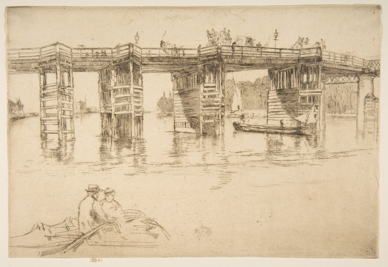 Gamle Putney Bridge av James McNeill Whistler