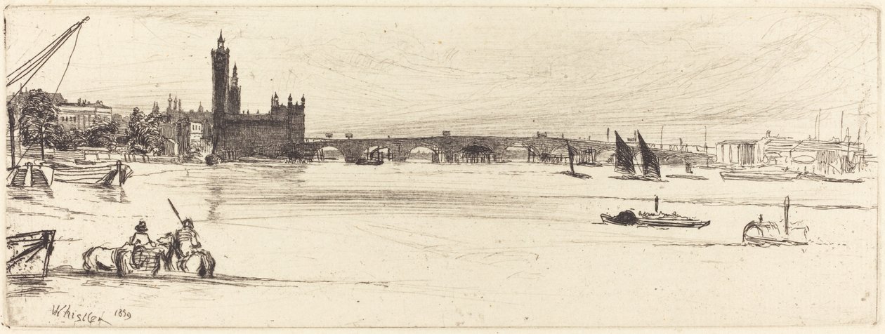 Old Westminster Bridge av James Abbott McNeill Whistler