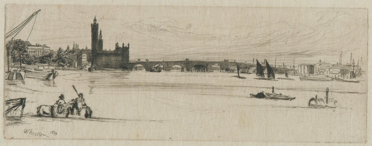 Old Westminster Bridge av James Abbott McNeill Whistler