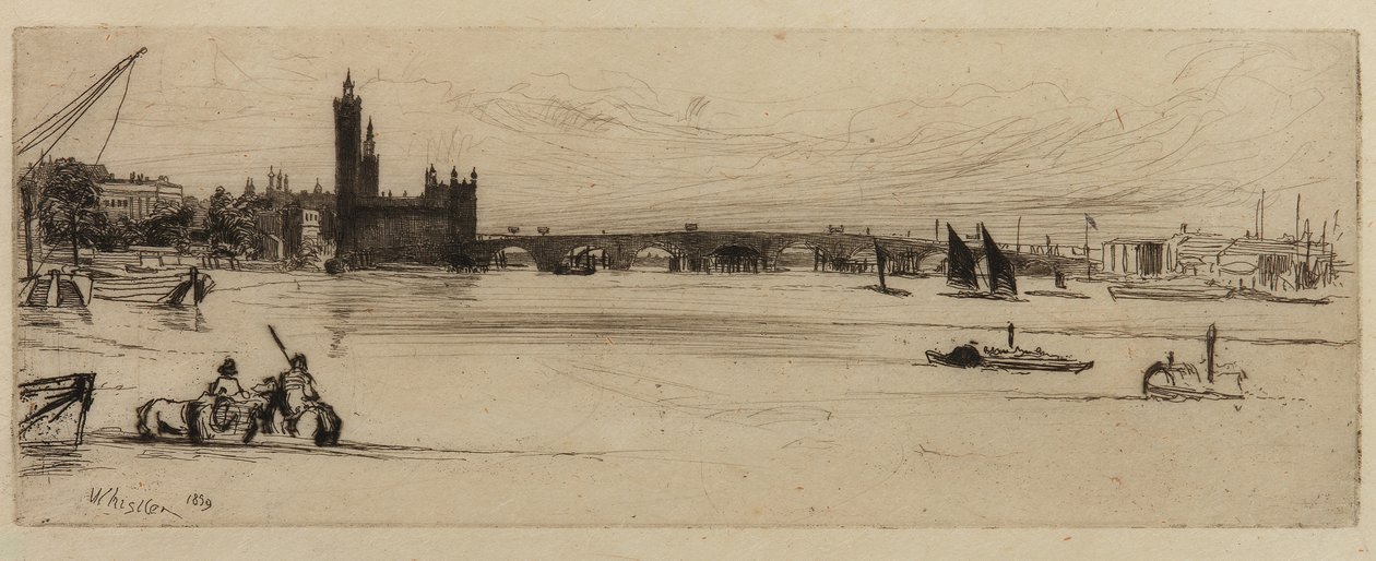 Old Westminster Bridge av James Abbott McNeill Whistler